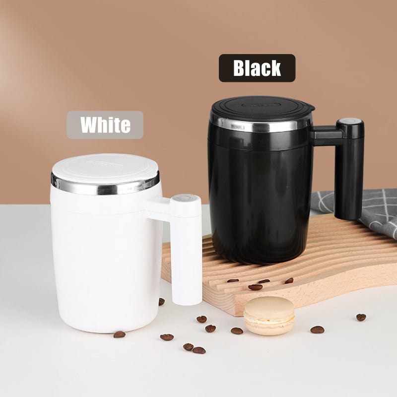 380mL Self Stirring Mug with Lid Automatic Magnetic Stirring Coffee Cup Electric Stainless Steel Self Mixing Coffee Cup for Coffee Milk Cocoa Hot Chocolate Tea - Image 2