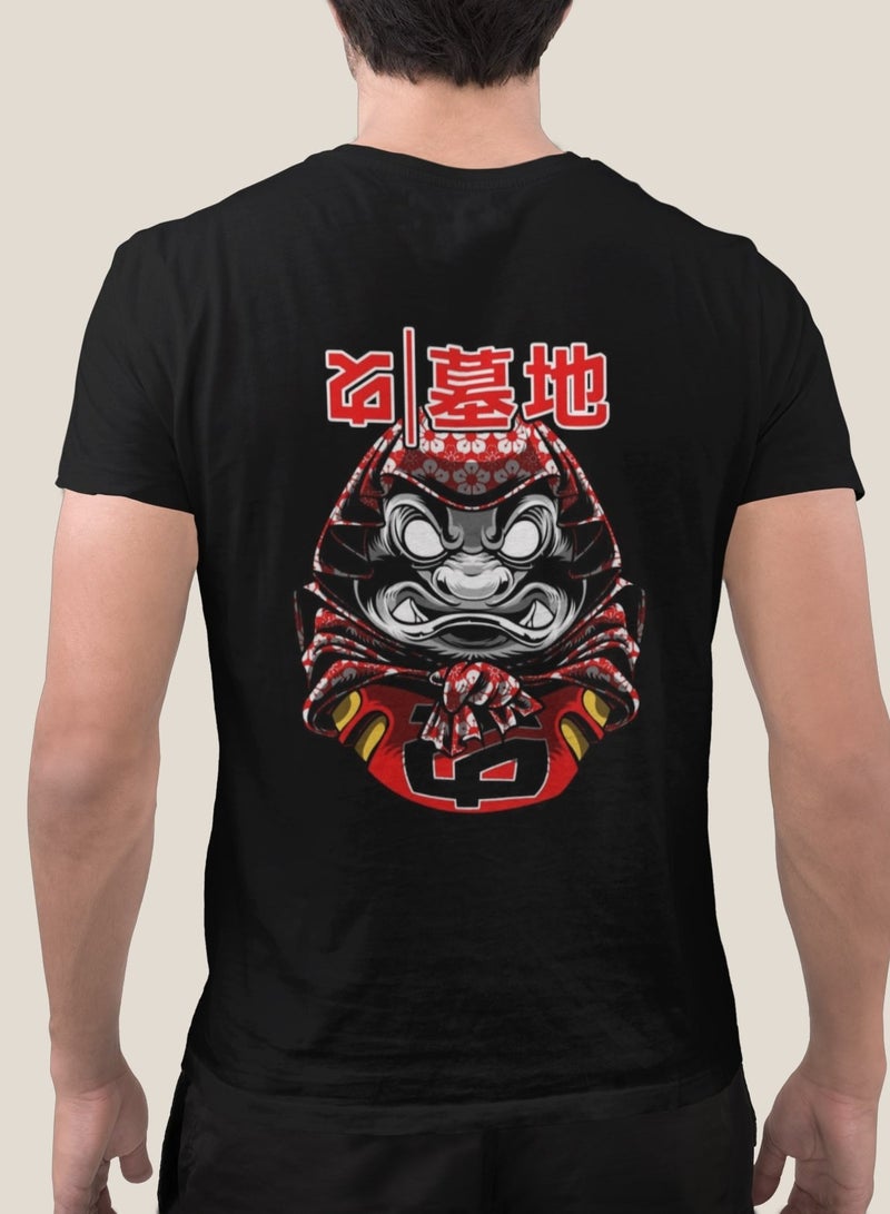 MERCH Japanese Red Daruma Doll Printed T-shirt - Symbol of Resilience and Good Luck - Image 1