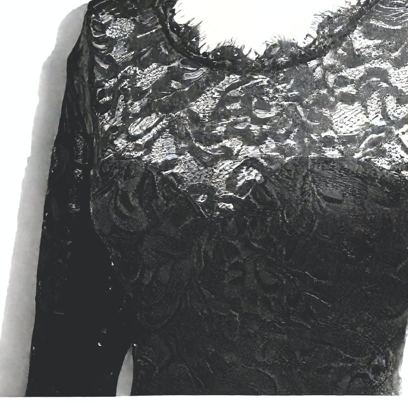 Evening Dress Long Sleeve Chiffon Lace Maxi Dress - Image 4