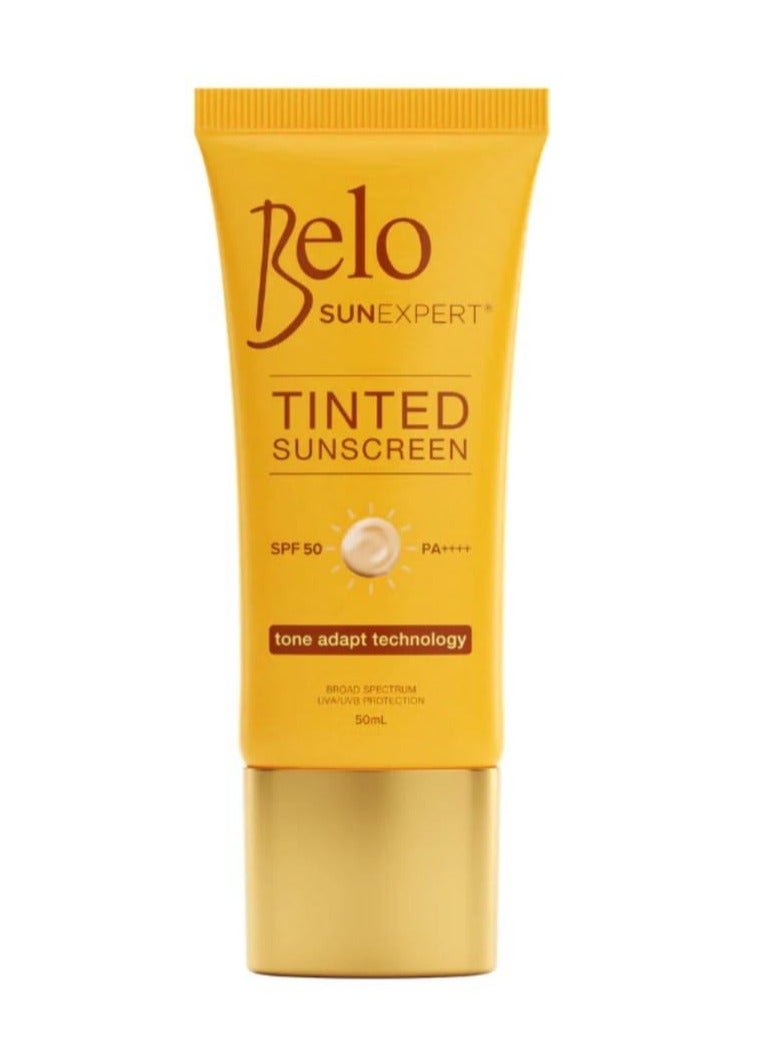 Tinted Sunscreen SPF 50 Sunscreen Color Adapting Technology Broad Spectrum UV Protection 50ml
