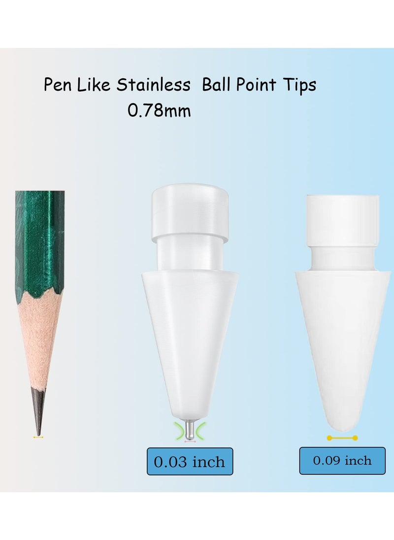 erorex Pencil Tips fit for 2nd 1st Gen USB-C iPad Pro Air Mini Pencil,0.78mm No Wear Out iPencil Fine Point Accurate Increasing Pen Nibs, Write Like A Real Pen,White  - Image 2