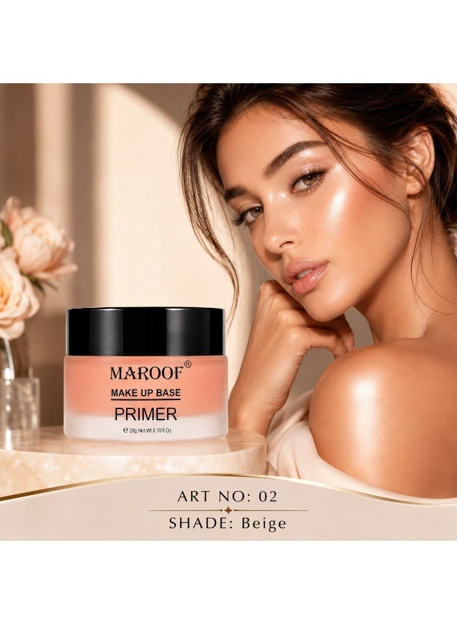 MAROOF Make Up Base Primer 02 Beige | Smooth Makeup Base | Lightweight Long-Lasting Face Primer | 20g - Image 4