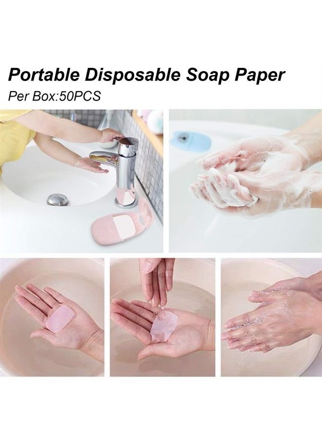 NANASO - 4 Boxs(200 Sheets) Paper Soap,Mini Portable Travel Soap Paper Sheets,Disposable Soap Paper for Outdoor,Camping, Hiking,Hand Washing Bath Scented Paper Soap - Image 1