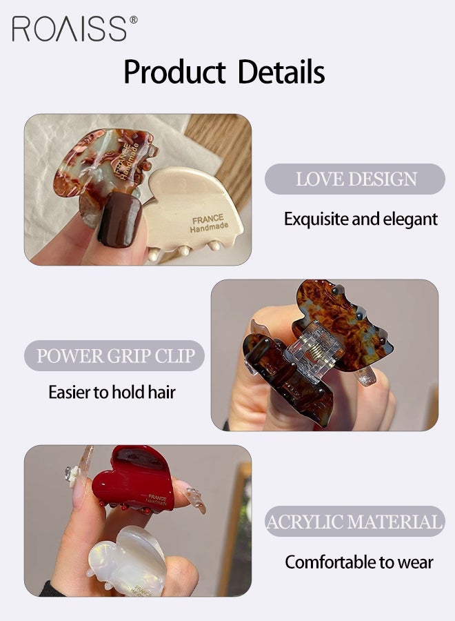 رويس 9 قطع من مشابك الشعر الصغيرة على شكل قلب، مشابك شعر أنيقة، إكسسوارات شعر عصرية وعصرية للجبين والجانب للاستخدام اليومي، إكسسوارات شعر الشاطئ - Image 4