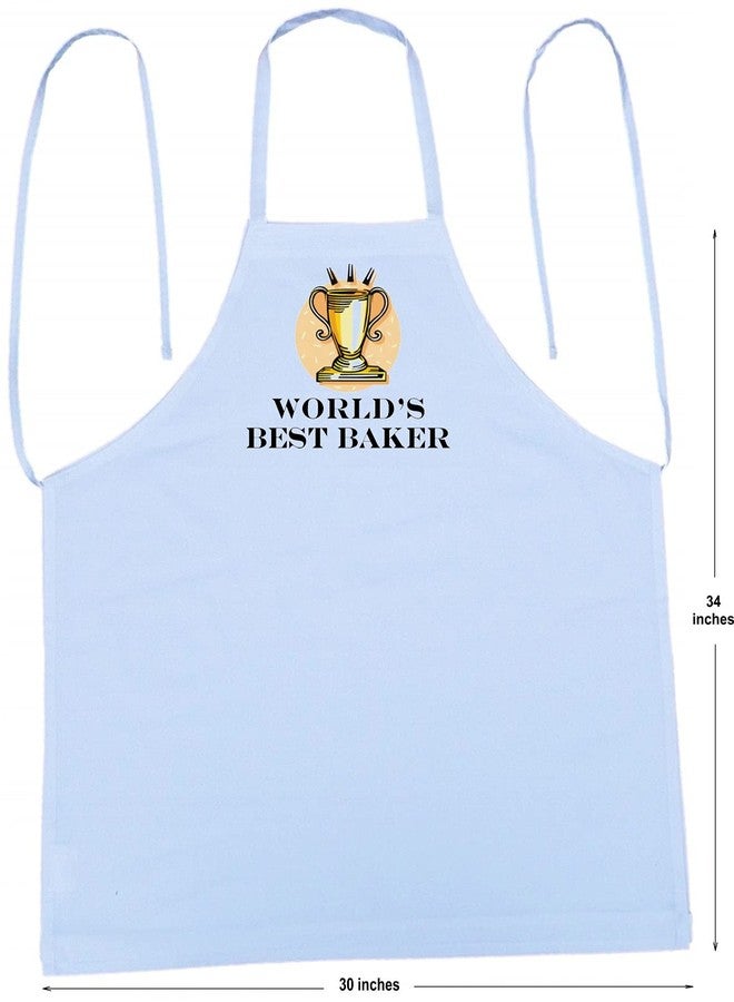 CoolAprons World’s Best Baker White Apron – Funny Cooking Kitchen Gift for Bakers, Chefs, Men & Women - Image 3