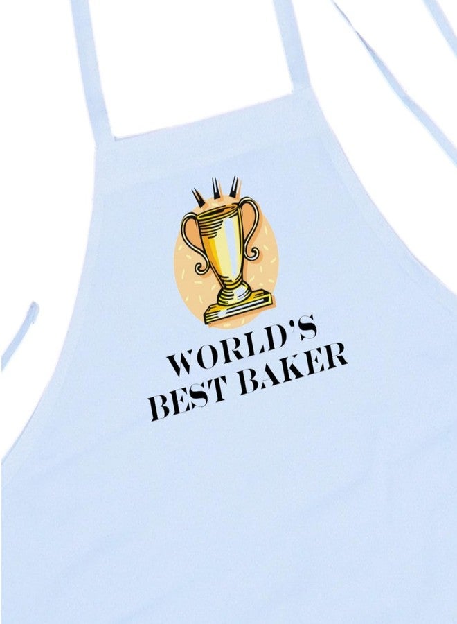 CoolAprons World’s Best Baker White Apron – Funny Cooking Kitchen Gift for Bakers, Chefs, Men & Women - Image 1