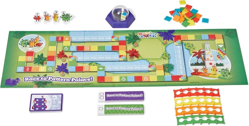 Learning Resources HM95400-UK Board Game "Race to the Pattern Palace" Number Blocks Gifts, Math Games for Children Aged 3+ Counting, Learning Colours, 91-Piece - Image 2