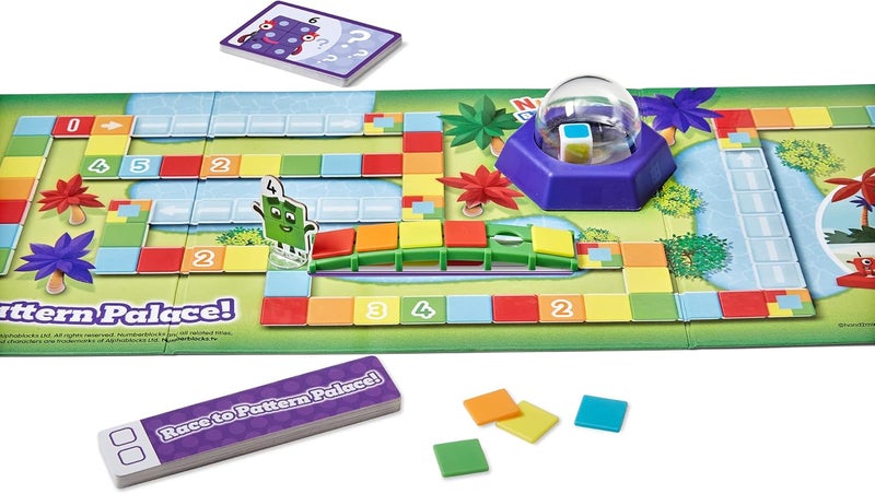Learning Resources HM95400-UK Board Game "Race to the Pattern Palace" Number Blocks Gifts, Math Games for Children Aged 3+ Counting, Learning Colours, 91-Piece - Image 5