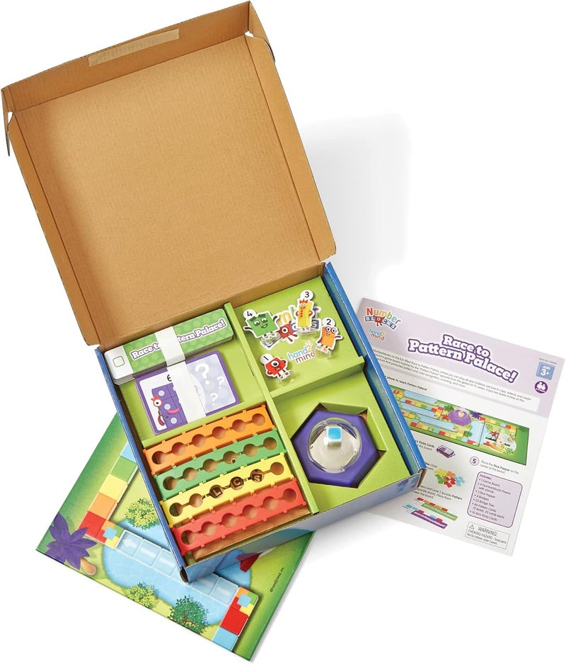 Learning Resources HM95400-UK Board Game "Race to the Pattern Palace" Number Blocks Gifts, Math Games for Children Aged 3+ Counting, Learning Colours, 91-Piece - Image 4