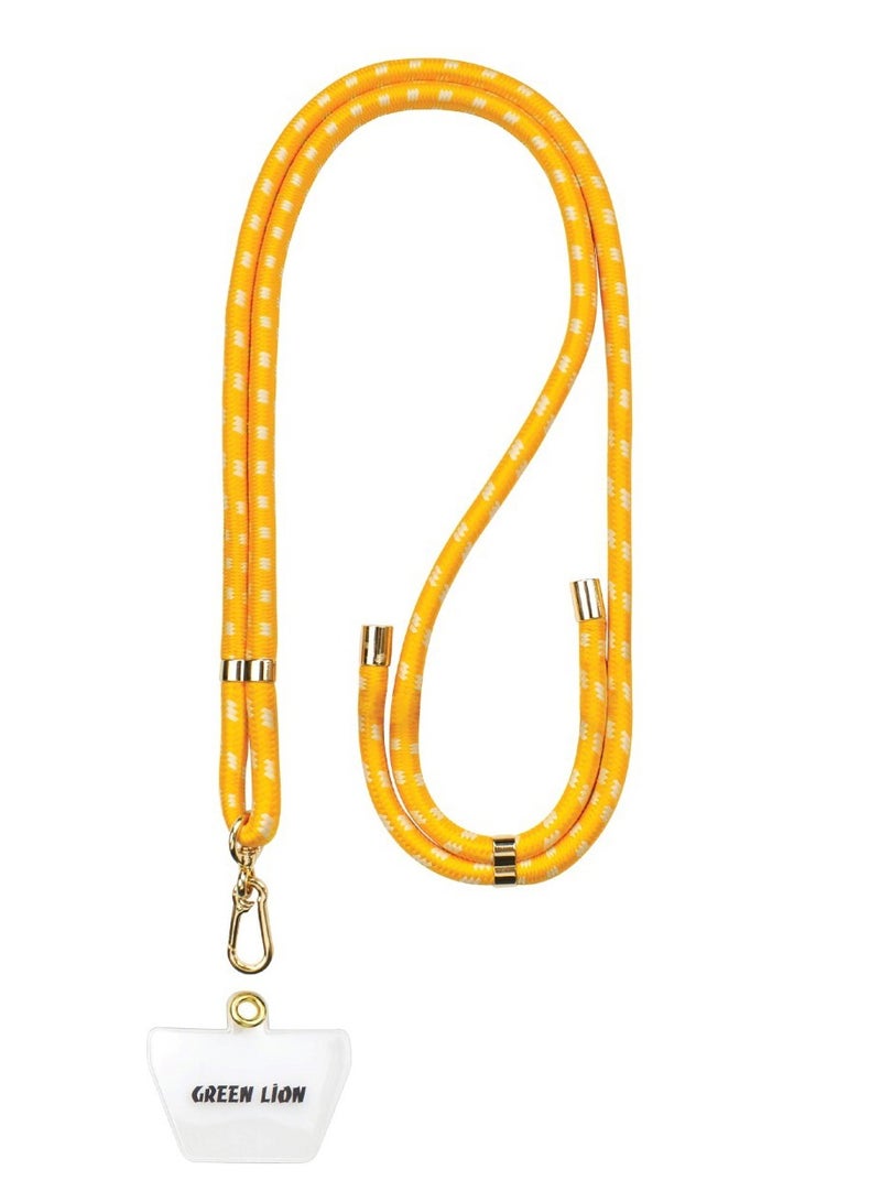GREEN LION Crossbody Lanyard 160cm / Mobile Phone Compatible / Hands-Free / Tangle-Free / Comfortable to Wear/Padded Strap / Soft and Durable Phone Strap / Safe and Secure Lanyard - Yellow  - Image 1