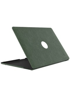 LEVELO Gevena Leather MacBook Pro 16" Cover/ Secure and Lightweight/ Silicone Bottom Base/ Precise Cutouts/ Ultra Slim - Dark Green  - Image 1