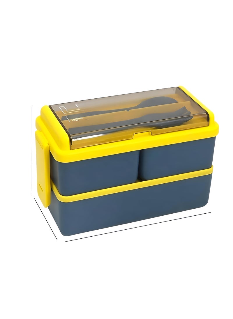 Food Storage - Colorful, Leak-Proof Adult Lunch Box With Layered Design And Built-In Utensils, 1400Ml Capacity, Suitable For Salads, Snacks, And Breakfast On The Go In Various Colors