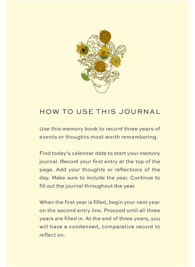 Van Gogh Memory Journal: Reflect, Record, Remember: A Three-Year Daily Memory Journal  - Image 2