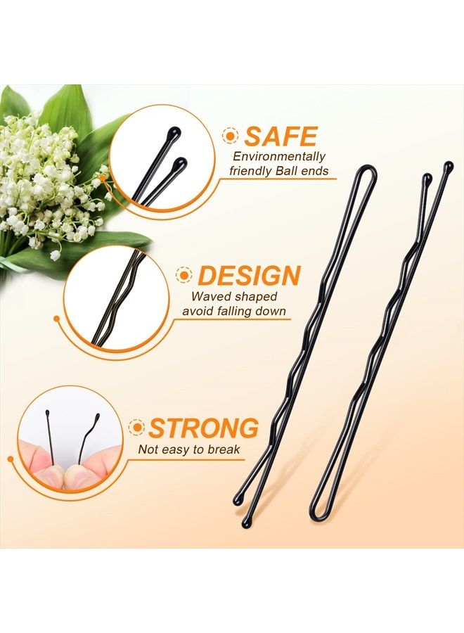 MORGLES Bobby Pins, MORGLES Black Bobby Pins for Hair Bob Pins Bulk with Box 120 Count (Black,2 inch) - Image 3