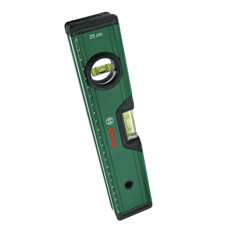 BOSCH Spirit Level 25cm | Compact & Practical for Small to Medium-Leveling Tasks | High-Precision Vials for Accurate Measurements | Durable Aluminum Construction for Lightweight Strength - Image 1