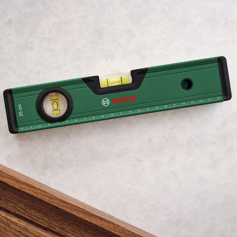 BOSCH Spirit Level 25cm | Compact & Practical for Small to Medium-Leveling Tasks | High-Precision Vials for Accurate Measurements | Durable Aluminum Construction for Lightweight Strength - Image 5