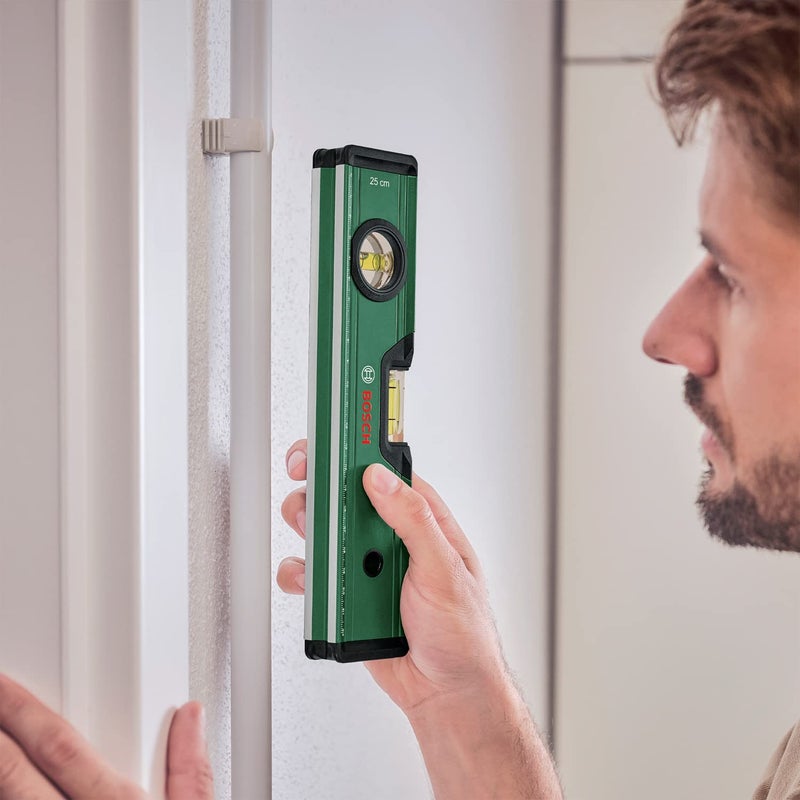 BOSCH Spirit Level 25cm | Compact & Practical for Small to Medium-Leveling Tasks | High-Precision Vials for Accurate Measurements | Durable Aluminum Construction for Lightweight Strength - Image 2