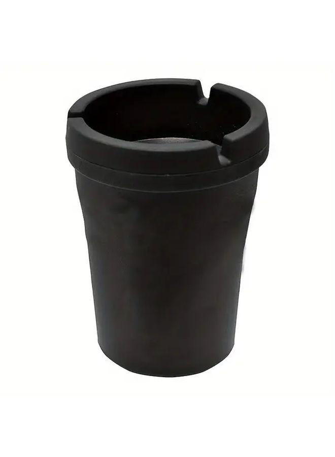 Portable Car Ashtray Open Top Smokeless Design Durable Black Plastic Easy Clean - Image 1
