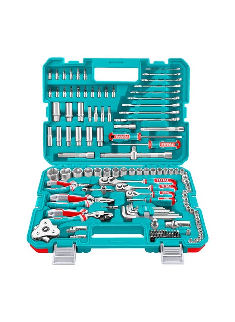 Total Professional Tool Set, 135 Pieces, Mechanics Socket and Hand Tool Kit with Carrying Case