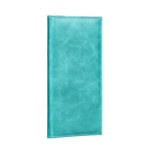 LLi Cufite Leather Checkbook Cover for Top & Side Tear Registers Duplicate Checks with Plastic Insert Flap Card Holder Pen Hoop Slim Wallet for Men Women - Image 1