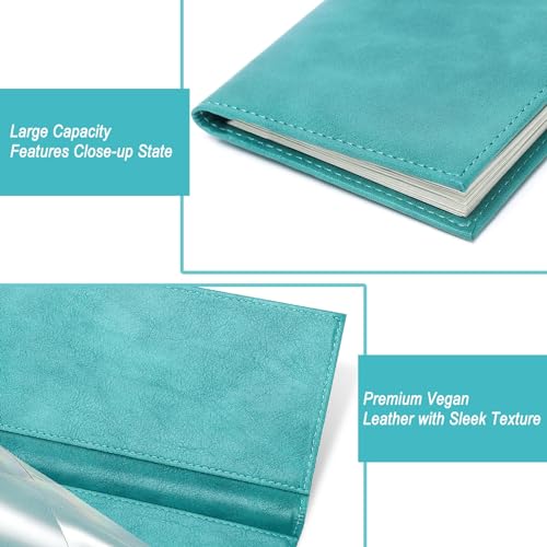 LLi Cufite Leather Checkbook Cover for Top & Side Tear Registers Duplicate Checks with Plastic Insert Flap Card Holder Pen Hoop Slim Wallet for Men Women - Image 5