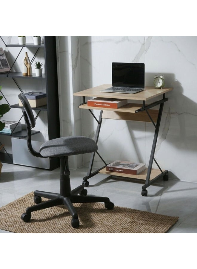 DANUBE HOME مجموعة أنهالت من 1 مكتب و1 كرسي دراسة - بلوط فاتح/رمادي - Image 1