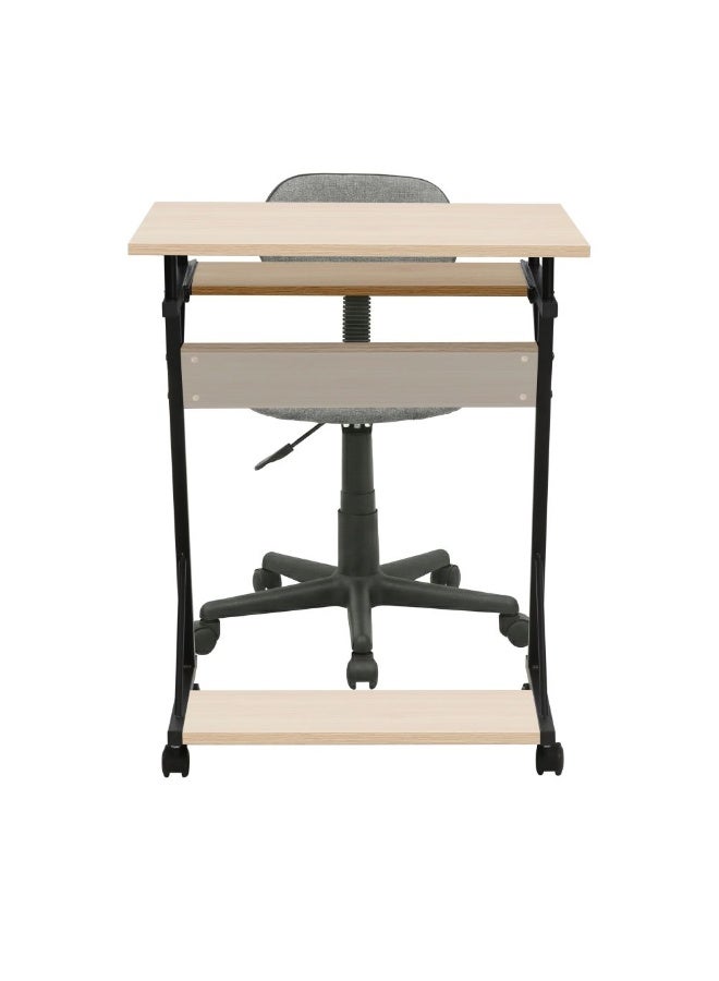 DANUBE HOME Anhalt Set Of 2 Of Desk And Study Chair | Computer Table | Arts And Crafts Desk | Modern PC Laptop Table | Wood and Metal Study Table For HomeL60xW48xH73cm - Light Oak/Grey - Image 4