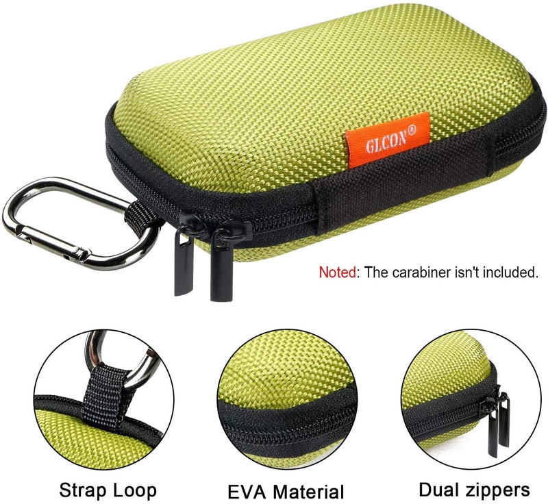 GLCON Rectangle Shaped Portable Protection Hard EVA Case, Mesh Inner Pocket, Zipper Enclosure, Lightweight Small Universal Carrying Bag Wired/Bluetooth Headset Charger Change Purse (Green) - Image 3