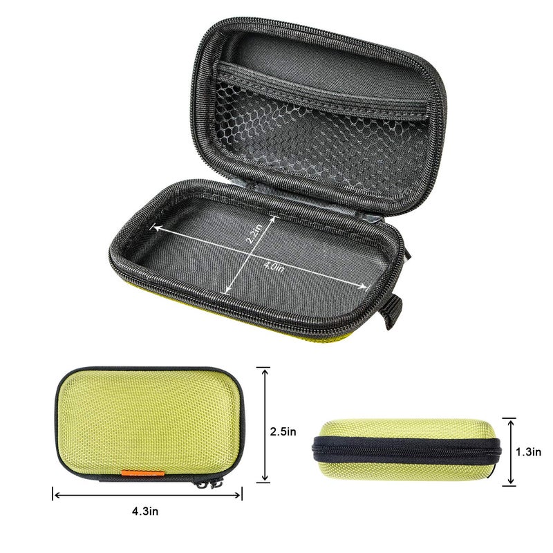 GLCON Rectangle Shaped Portable Protection Hard EVA Case, Mesh Inner Pocket, Zipper Enclosure, Lightweight Small Universal Carrying Bag Wired/Bluetooth Headset Charger Change Purse (Green) - Image 4