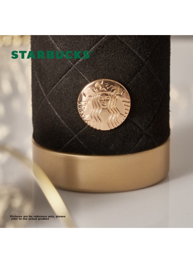 Starbucks كوب ستاربكس فلو الذهبي المصنوع من الفولاذ المقاوم للصدأ 580 مل، كوب سيارة محمول، هدية قيسى - Image 2