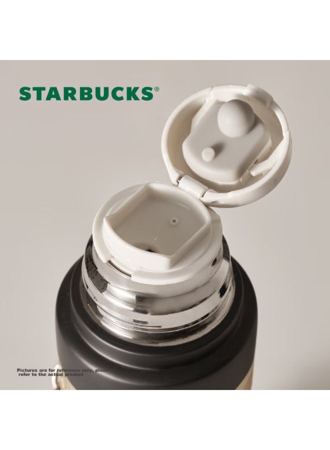 Starbucks كوب ستاربكس فلو الذهبي المصنوع من الفولاذ المقاوم للصدأ 580 مل، كوب سيارة محمول، هدية قيسى - Image 3