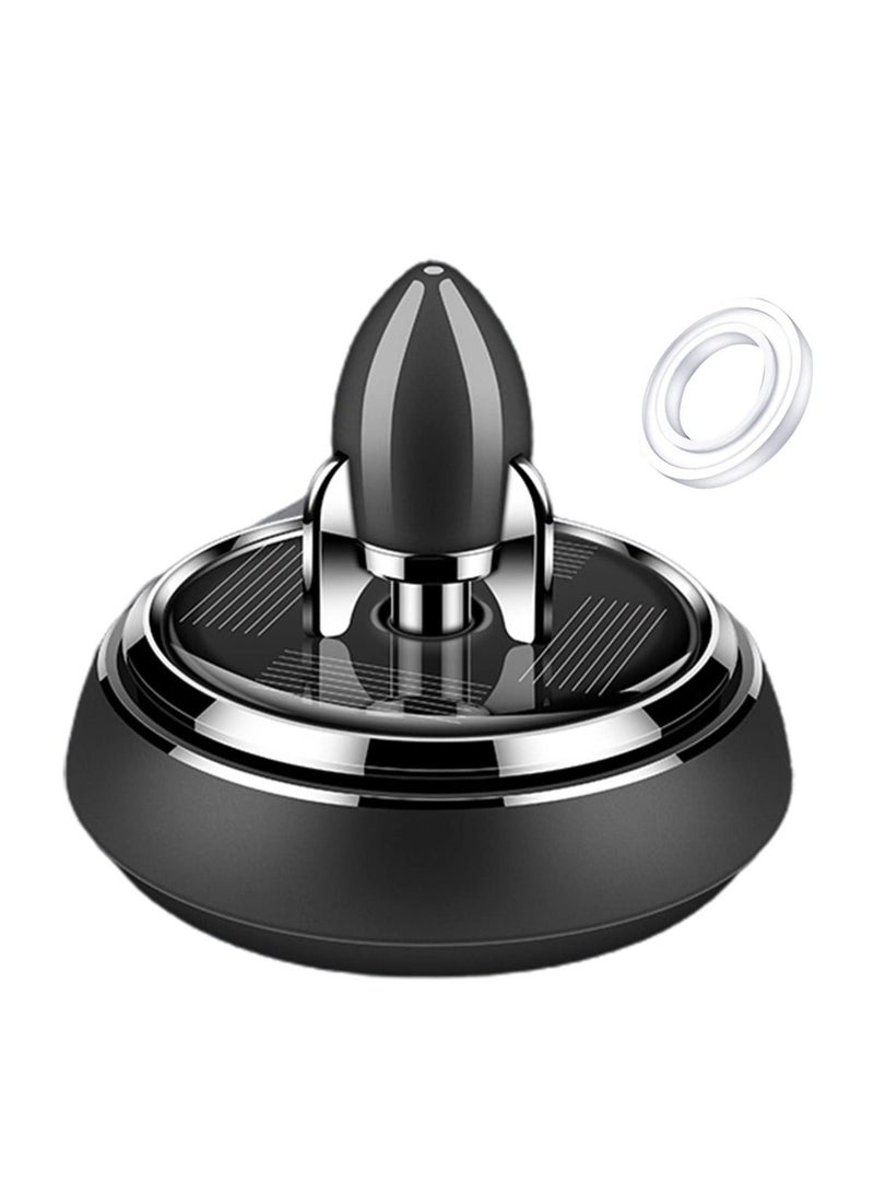 Y&D Car Air Fresheners with Solar Rotating, Aluminium Alloy Rocket Aromatherapy Diffuser Airplane Interior Decoration Accessories for Office Home (Black) - Image 1