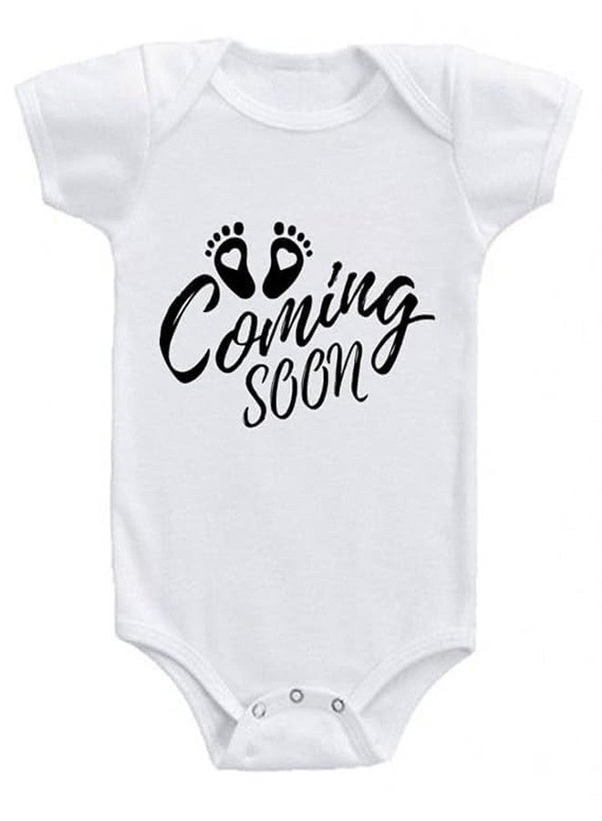Americanapple Romper Coming Soon, Welcome Printed Dress Rompers for for Baby Boys,Girls Printed Birthday Gift Rompers t-Shirt (3-6 Months, Coming Soon)