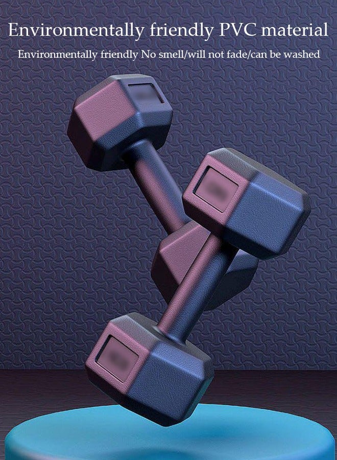 DUNISO 2 قطع دمبل، دمبل للياقة البدنية، دمبل لرفع الأثقال، مع مقابض مضادة للانزلاق، قابلة للغسل، مناسبة للرجال والنساء، مناسبة للياقة البدنية، الاستخدام المنزلي، التمارين، رفع الأثقال، اليوغا - Image 3