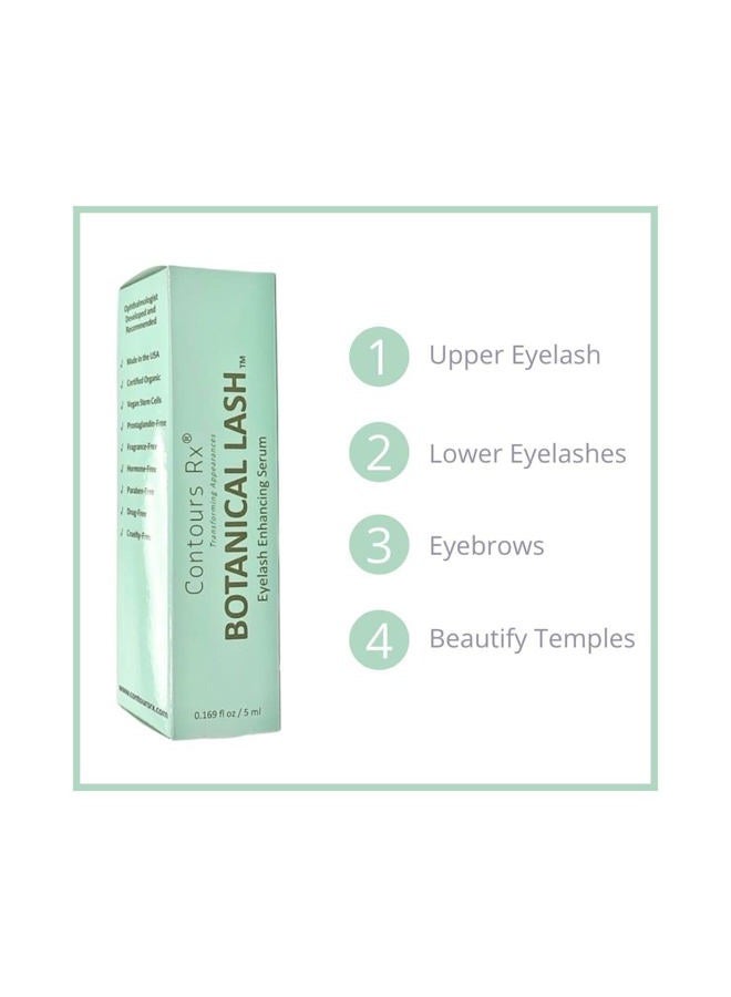 Contours RX Botanical Lash & Brow Eyelash Enhancing Serum with Plant Stem Cells, Biotin & Peptides - Stronger, Thicker, Fuller Lashes, Cruelty-Free, 5ml - Image 4