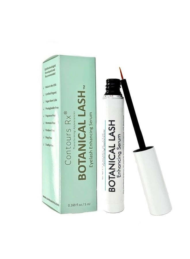 Contours RX Botanical Lash & Brow Eyelash Enhancing Serum with Plant Stem Cells, Biotin & Peptides - Stronger, Thicker, Fuller Lashes, Cruelty-Free, 5ml - Image 1