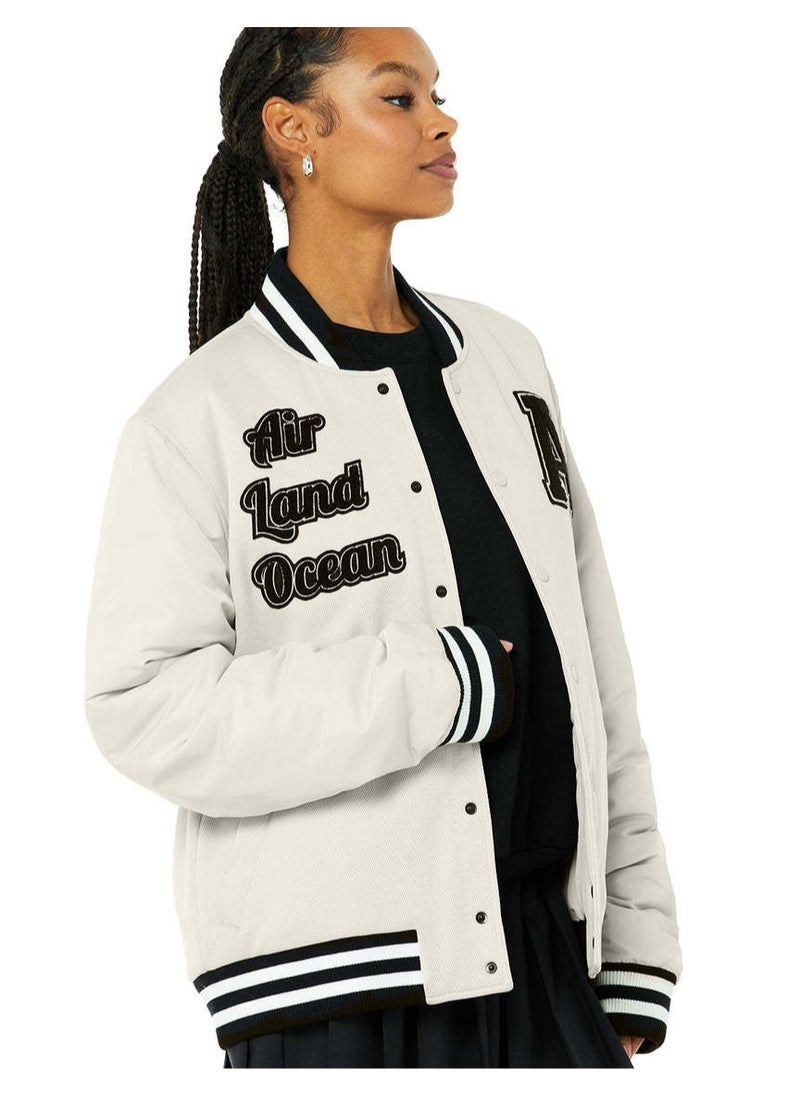 alo - alo Embroidery College style baseball jacket jacket - Image 1