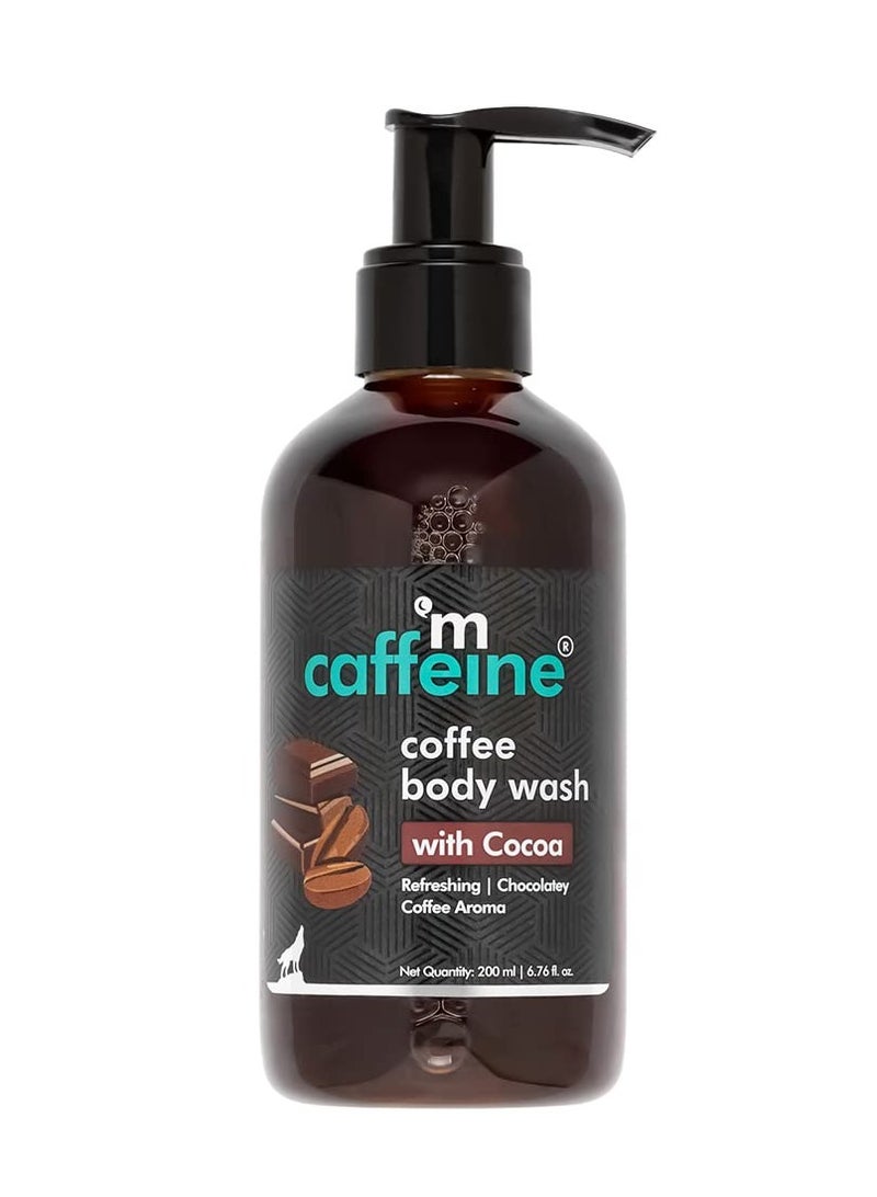 إم كافيين غسول للجسم بقهوة الكافيين مع الكاكاو | مزيل للتسمير وتنظيف عميق | غني بفيتامين هـ وبرائحة الشوكولاتة المنعشة | جل استحمام | مناسب لجميع أنواع البشرة | للرجال والنساء - ٢٠٠ مل - Image 1