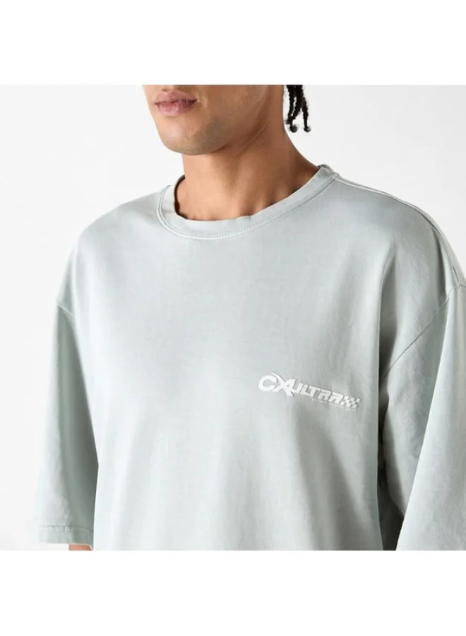 SP Characters Printed Crew Neck T-shirt with Short Sleeves