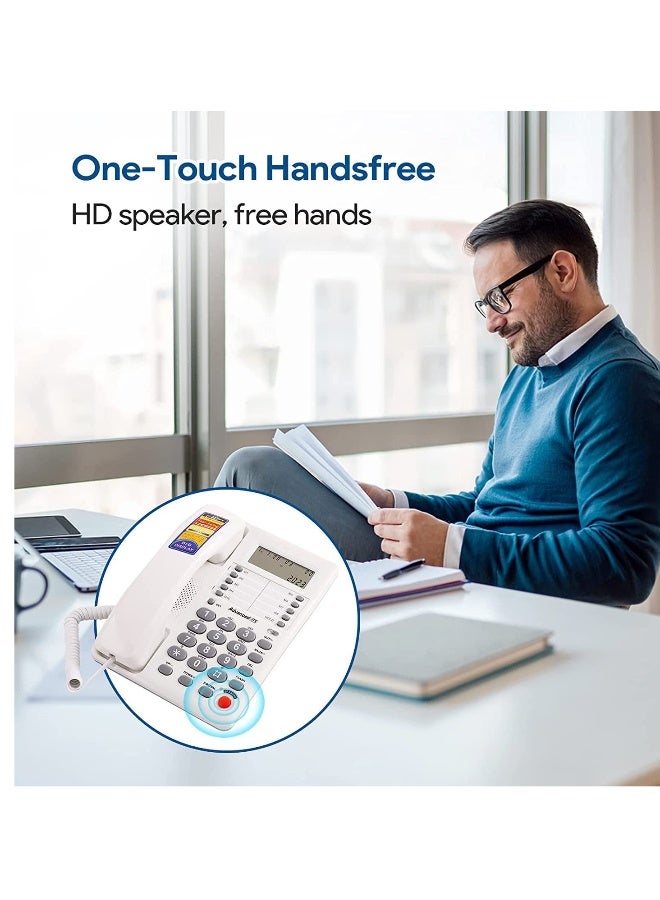 Corded Telephone Landline with Caller ID Call Waiting Hands-Free Cable Telephone for Home Office Hotel - Image 2