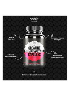 noble nature Creatine Monohydrate Capsules - 120 Veg Capsules  - Image 4