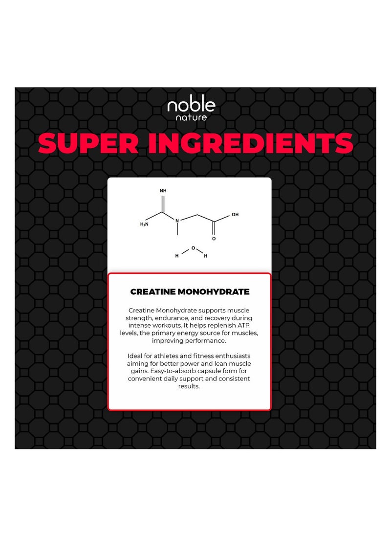 noble nature - Creatine Monohydrate Capsules - 120 Veg Capsules - Image 1