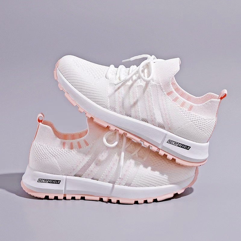 2023 Womens Fashion Sneakers Breathable Mesh Casual Shoes Pink 