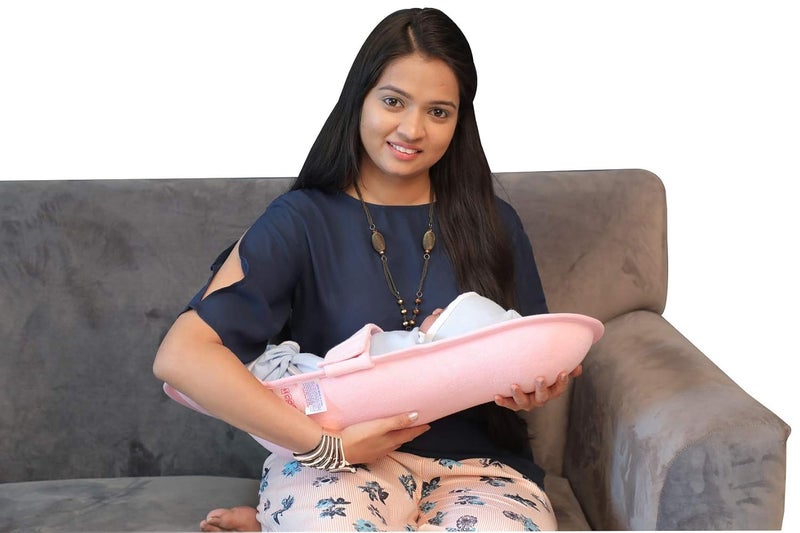 HOOPA وسادة تغذية HOOPA، وردي | وسادة رضاعة | وسادة تمريض | وسادة للرضاعة | حاملة أطفال | حاملة حديثي الولادة | حاملة أطفال مائلة - Image 1