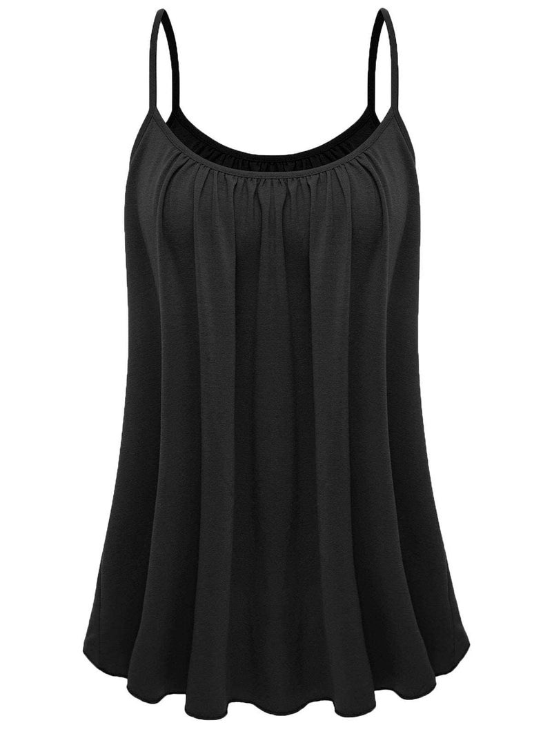 7th Element Plus Size Tank Tops for Womens Camisoles Cami Loose Fit Sleeveless Summer Dressy Shirts Blouse 2025 Summer(Black,1X) - Image 4