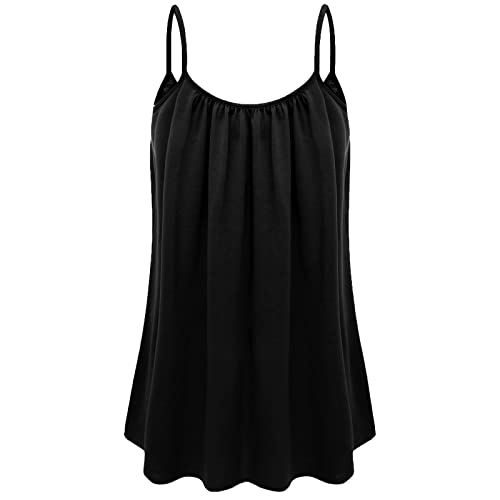 7th Element Plus Size Tank Tops for Womens Camisoles Cami Loose Fit Sleeveless Summer Dressy Shirts Blouse 2025 Summer(Black,1X) - Image 5