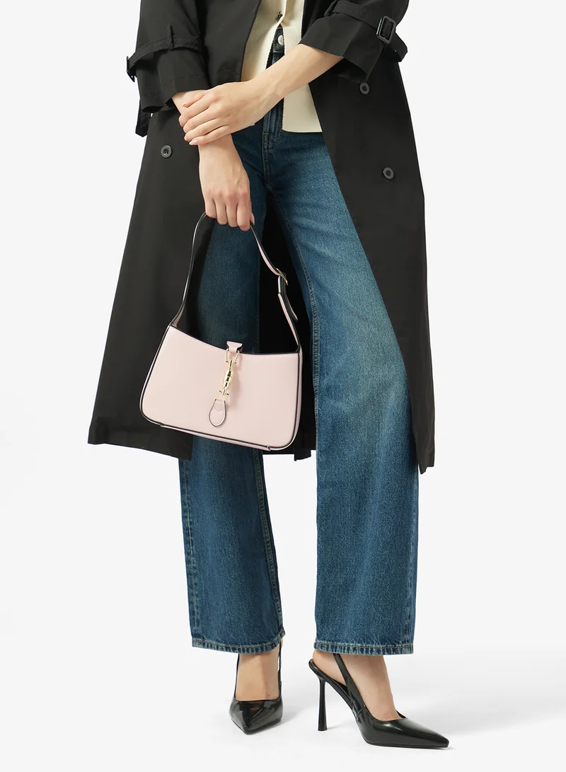 ELLA Pink Classic Shoulder Bag With Gold Accent for Women | Best Price UAE