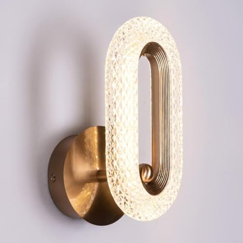 blissbells Modern Crystal Wall Sconce Light, LED Curved Design with Gold Finish, Decorative Interior Lighting Fixture for Living Room, Bedroom - Image 5
