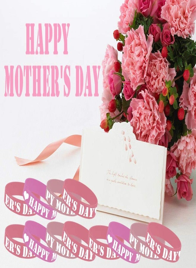 CupaPlay 24 PCS Mother's Day Party Favors Rubber Bracelets - Mothers Party Supplies Goodie Bag Stuffers Fillers Silicone Wristbands - Image 4