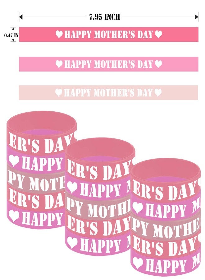 CupaPlay 24 PCS Mother's Day Party Favors Rubber Bracelets - Mothers Party Supplies Goodie Bag Stuffers Fillers Silicone Wristbands - Image 2